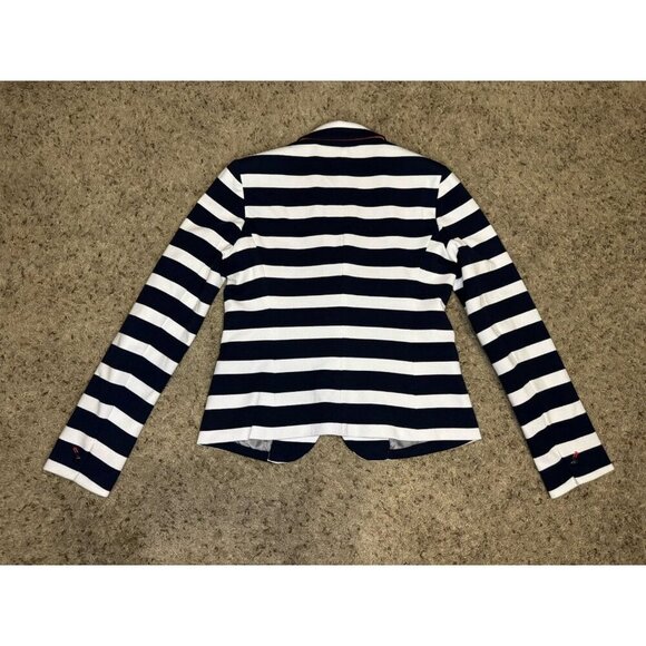 GAP THE ACADEMY BLAZER Striped Navy Nautical Academia Career Office Preppy Sz 6 - Picture 9 of 12